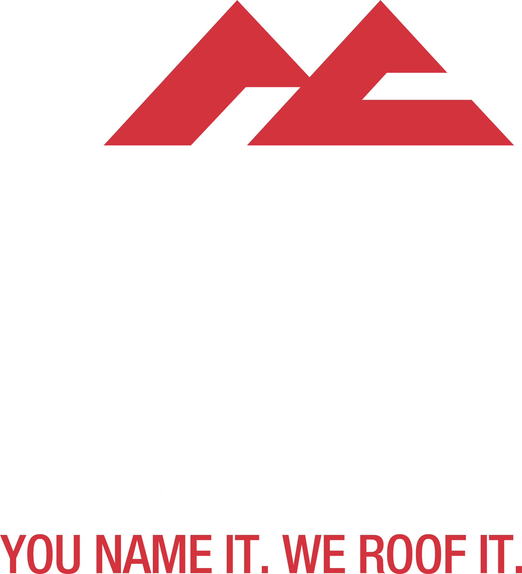 the roofing company bristol white logo